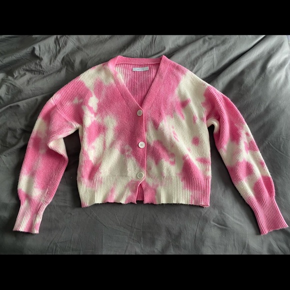 TYDE Sweaters - Pink and cream tie dye TYDE cardigan